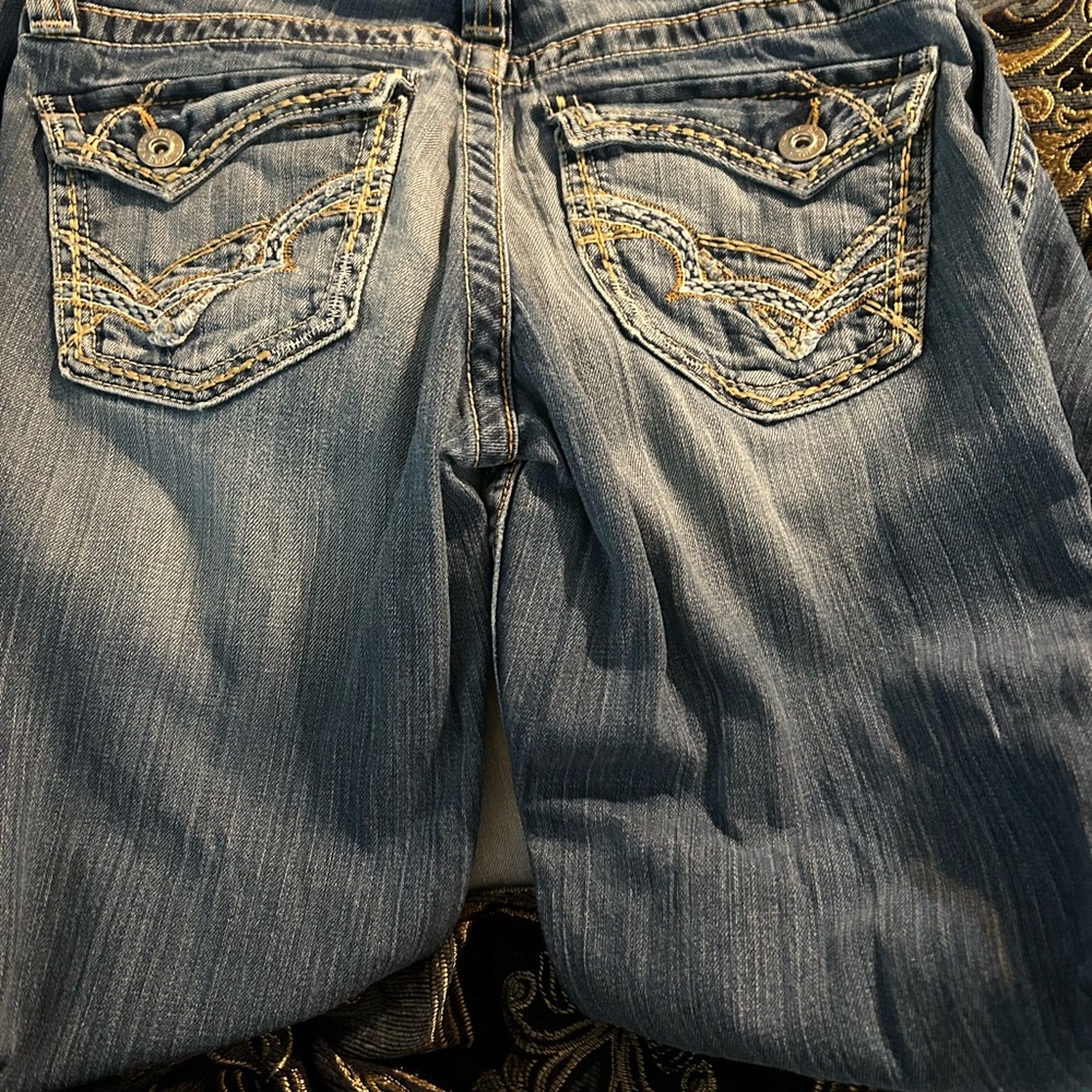 Big Star Medium-Light Blue Bootcut Jeans with Embroidered Back Pockets